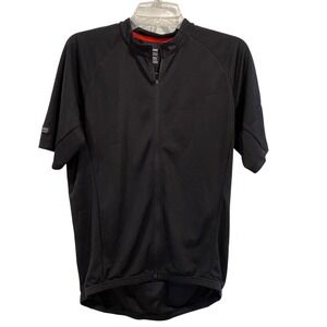 Bontrager Mens M Semi-Fitted Cycling Jersey Black Short Sleeve Zip Waffle Knit